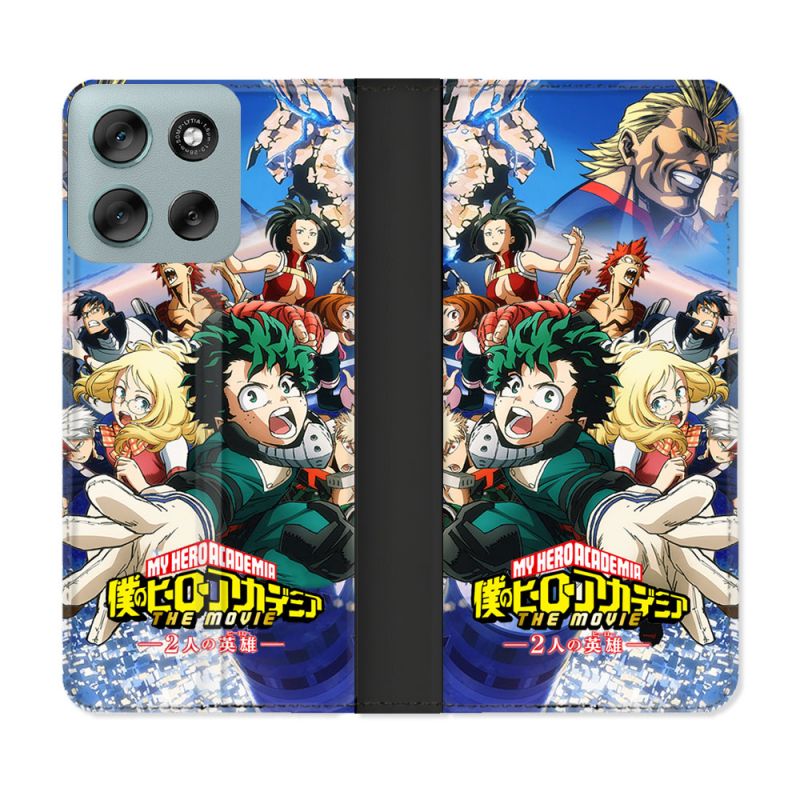 Housse cuir portefeuille Pour Motorola G56 5G Manga My Hero Academia Affiche
