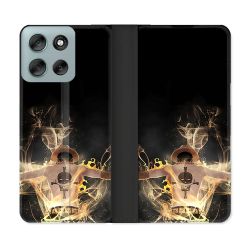 Housse cuir portefeuille Pour Motorola G56 5G Manga One Piece Ace Noir