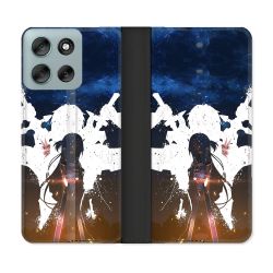Housse cuir portefeuille Pour Motorola G56 5G Manga SAO sword Art Online Asuna