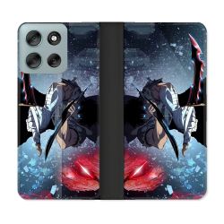 Housse cuir portefeuille Pour Motorola G56 5G Manga Solo Leveling Sung Epee