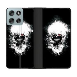 Housse cuir portefeuille Pour Motorola G56 5G Manga Tokyo Ghoul Kaneki Tag