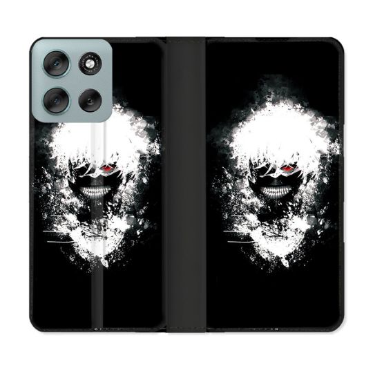 Housse cuir portefeuille Pour Motorola G56 5G Manga Tokyo Ghoul Kaneki Tag