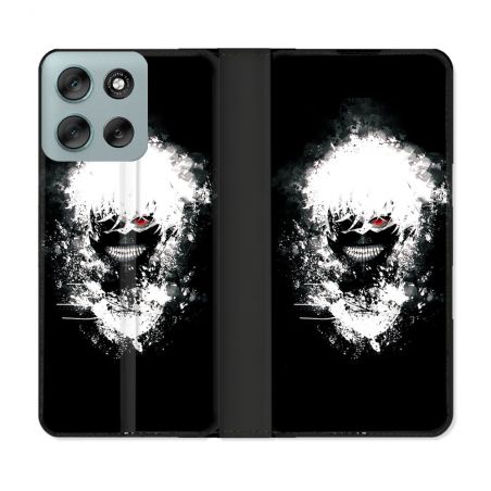 Housse cuir portefeuille Pour Motorola G56 5G Manga Tokyo Ghoul Kaneki Tag