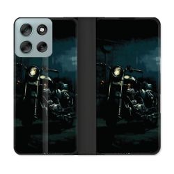Housse cuir portefeuille Pour Motorola G56 5G Moto Harley Vintage