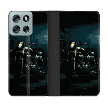 Housse cuir portefeuille Pour Motorola G56 5G Moto Harley Vintage