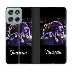 Housse cuir portefeuille Pour Motorola G56 5G Signe Zodiaque 2 Taureau