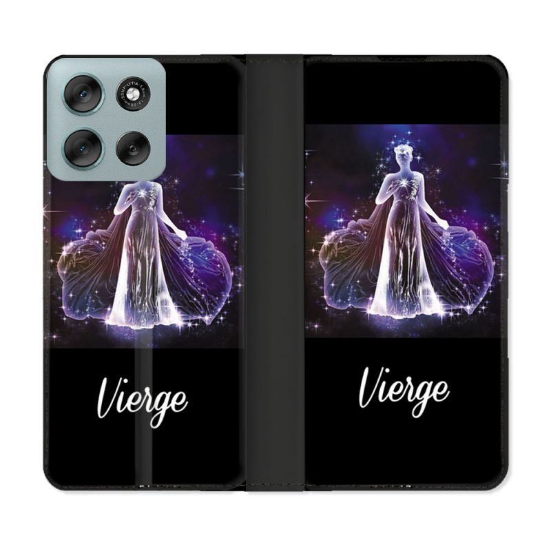 Housse cuir portefeuille Pour Motorola G56 5G Signe Zodiaque 2 Vierge