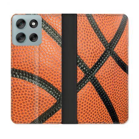 Housse cuir portefeuille Pour Motorola G56 5G Sport Ballon Basket