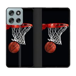 Housse cuir portefeuille Pour Motorola G56 5G Sport Basket Panier