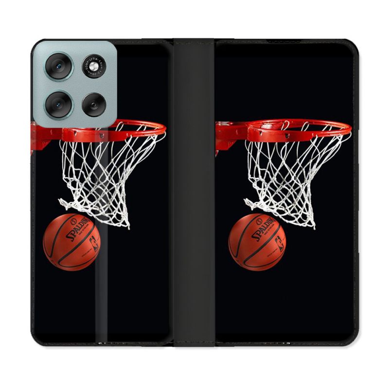 Housse cuir portefeuille Pour Motorola G56 5G Sport Basket Panier