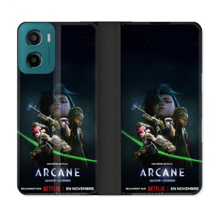 Housse cuir portefeuille Pour Motorola G05 / E15 Arcane Affiche