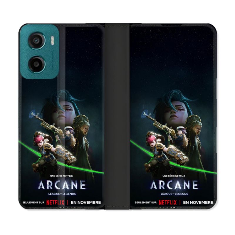Housse cuir portefeuille Pour Motorola G05 / E15 Arcane Affiche
