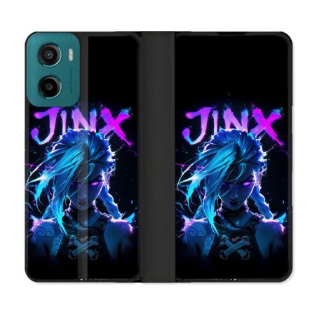 Housse cuir portefeuille Pour Motorola G05 / E15 Arcane Jinx Night
