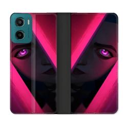 Housse cuir portefeuille Pour Motorola G05 / E15 Arcane Jinx Rose