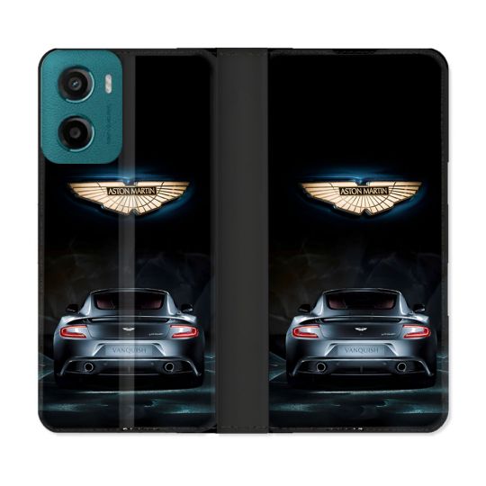 Housse cuir portefeuille Pour Motorola G05 / E15 Aston Martin