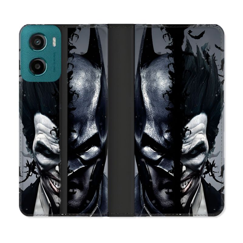 Housse cuir portefeuille Pour Motorola G05 / E15 Batman Joker