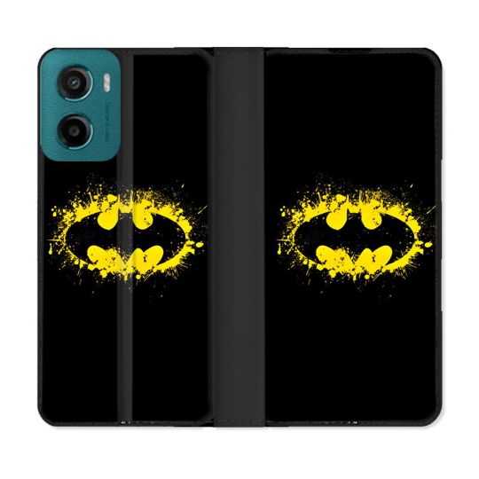 Housse cuir portefeuille Pour Motorola G05 / E15 Batman Logo