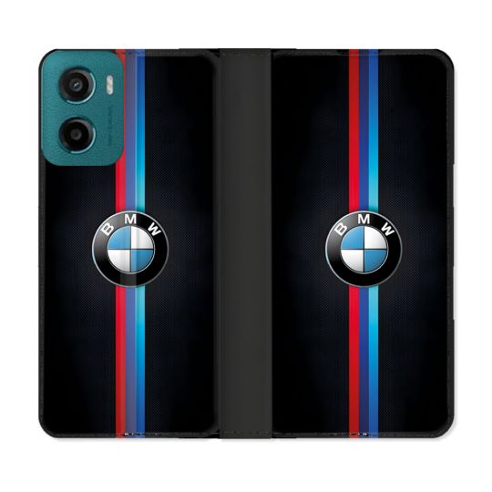 Housse cuir portefeuille Pour Motorola G05 / E15 BMW Logo