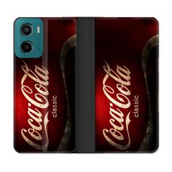 Housse cuir portefeuille Pour Motorola G05 / E15 Coca Cola Classique