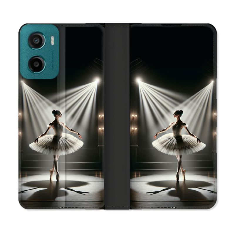 Housse cuir portefeuille Pour Motorola G05 / E15 Danseuse Lumière