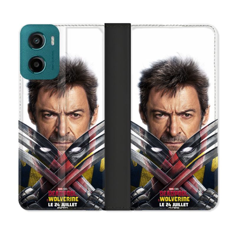 Housse cuir portefeuille Pour Motorola G05 / E15 Deadpool Affiche