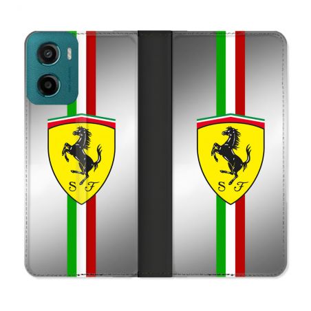 Housse cuir portefeuille Pour Motorola G05 / E15 Ferrari Ligne
