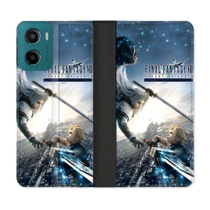 Housse cuir portefeuille Pour Motorola G05 / E15 Final Fantaisy