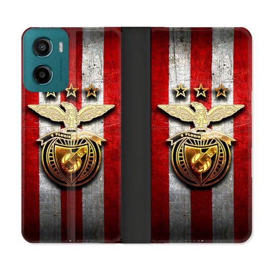 Housse cuir portefeuille Pour Motorola G05 / E15 Foot Benfica