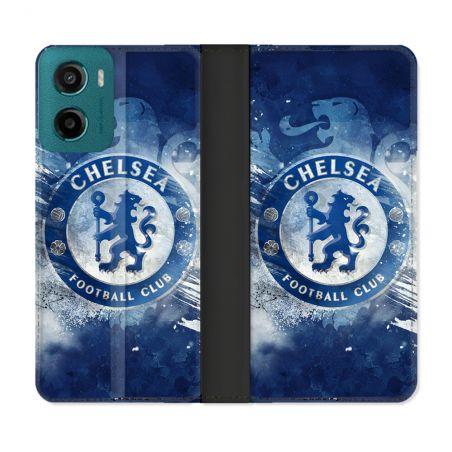 Housse cuir portefeuille Pour Motorola G05 / E15 Foot Chelsea