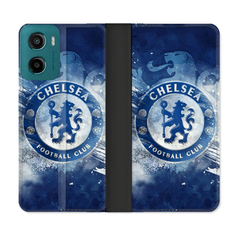 Housse cuir portefeuille Pour Motorola G05 / E15 Foot Chelsea