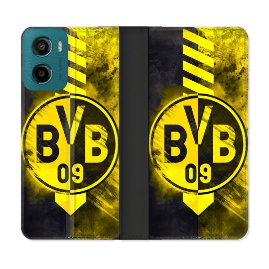 Housse cuir portefeuille Pour Motorola G05 / E15 Foot Dortmund