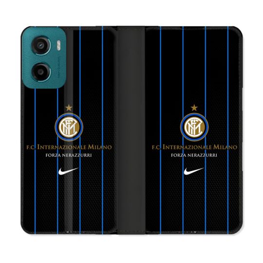 Housse cuir portefeuille Pour Motorola G05 / E15 Foot Inter Milan