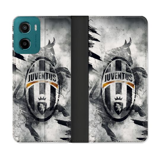 Housse cuir portefeuille Pour Motorola G05 / E15 Foot Juventus Turin