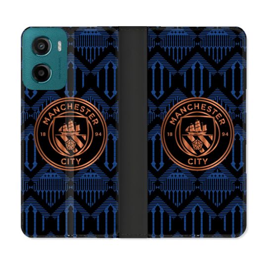 Housse cuir portefeuille Pour Motorola G05 / E15 Foot Manchester City