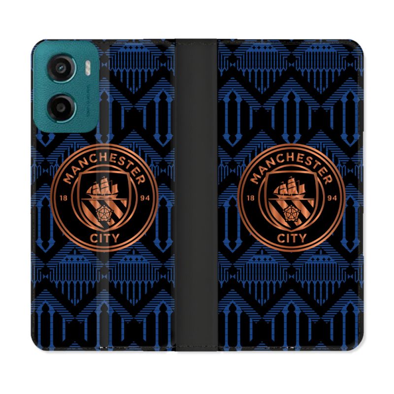 Housse cuir portefeuille Pour Motorola G05 / E15 Foot Manchester City