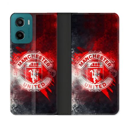 Housse cuir portefeuille Pour Motorola G05 / E15 Foot Manchester United