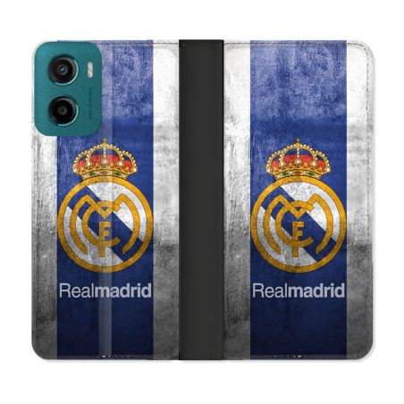 Housse cuir portefeuille Pour Motorola G05 / E15 Foot Real Madrid