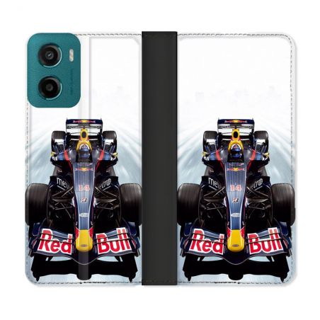 Housse cuir portefeuille Pour Motorola G05 / E15 Formule 1 F1 Red Bull
