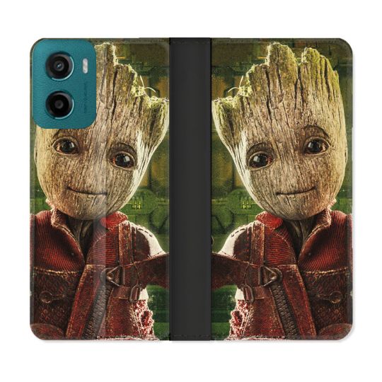 Housse cuir portefeuille Pour Motorola G05 / E15 Groot Vert