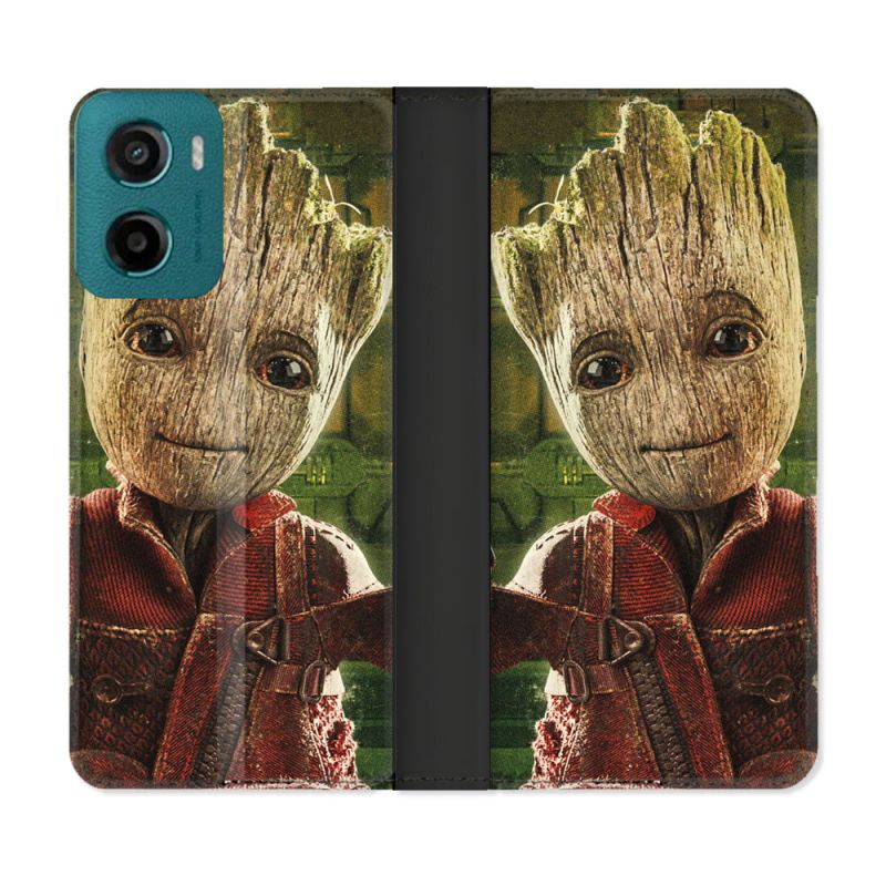 Housse cuir portefeuille Pour Motorola G05 / E15 Groot Vert