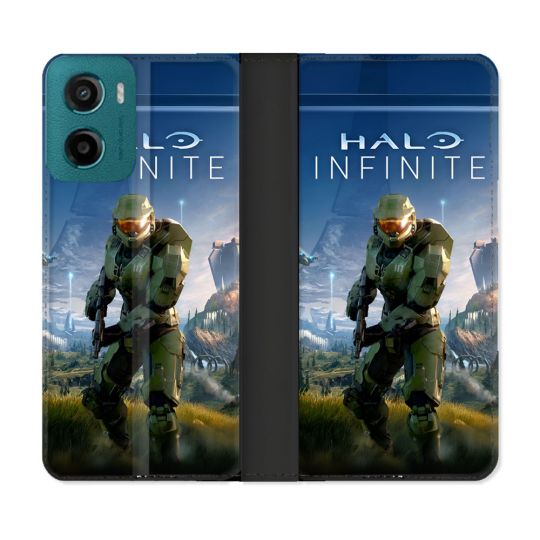 Housse cuir portefeuille Pour Motorola G05 / E15 Halo