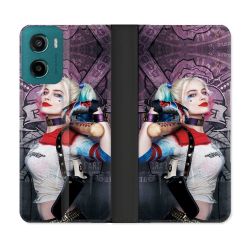 Housse cuir portefeuille Pour Motorola G05 / E15 Harley Quinn Batte