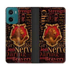 Housse cuir portefeuille Pour Motorola G05 / E15 Harry Potter Griffondor