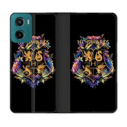 Housse cuir portefeuille Pour Motorola G05 / E15 Harry Potter Hogwarts