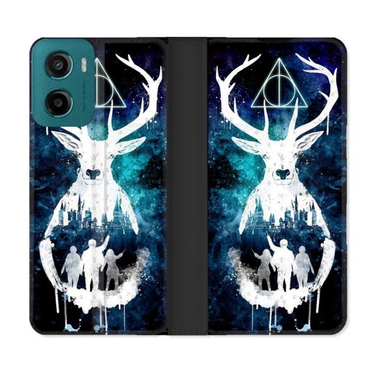 Housse cuir portefeuille Pour Motorola G05 / E15 Harry Potter Patronome