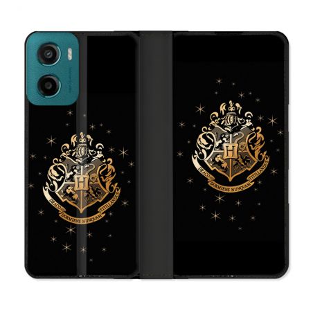 Housse cuir portefeuille Pour Motorola G05 / E15 Harry Potter Poudlard