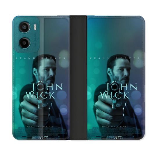 Housse cuir portefeuille Pour Motorola G05 / E15 John Wick