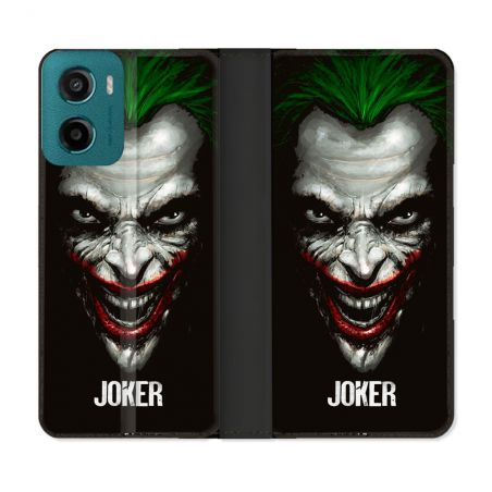 Housse cuir portefeuille Pour Motorola G05 / E15 Joker Noir