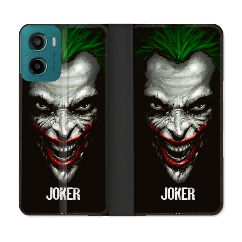 Housse cuir portefeuille Pour Motorola G05 / E15 Joker Noir