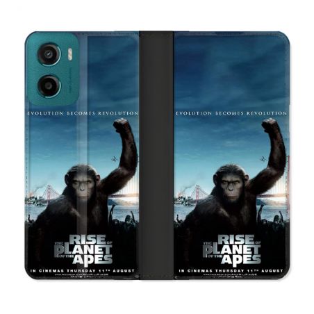 Housse cuir portefeuille Pour Motorola G05 / E15 La Planete Des Singes